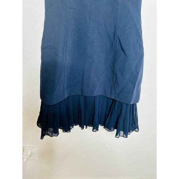 CINQ A SEPT Navy Sleeveless Crewneck Pleated Hemline Catriona Dress size 4 - Picture 6 of 13